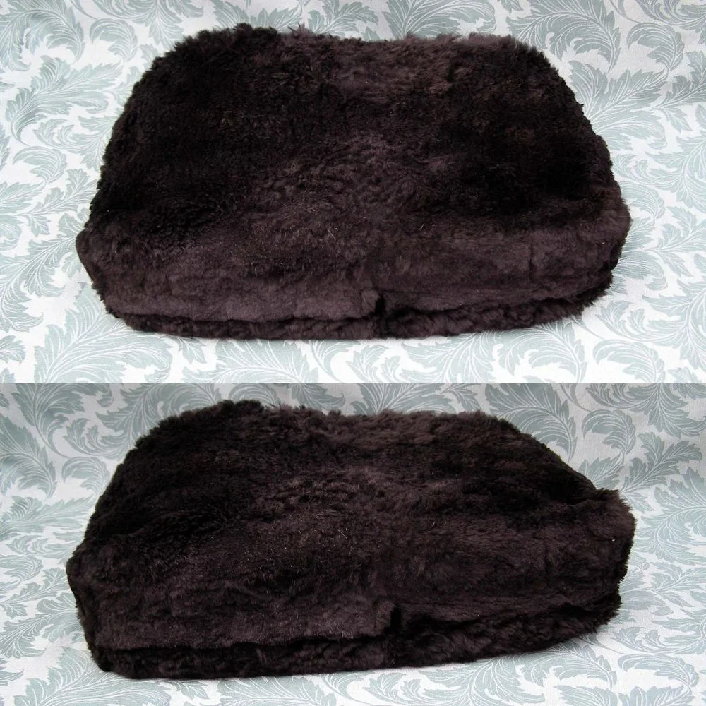 RARE CHANEL Black Fur Shoulder Bag Chain Straps CC